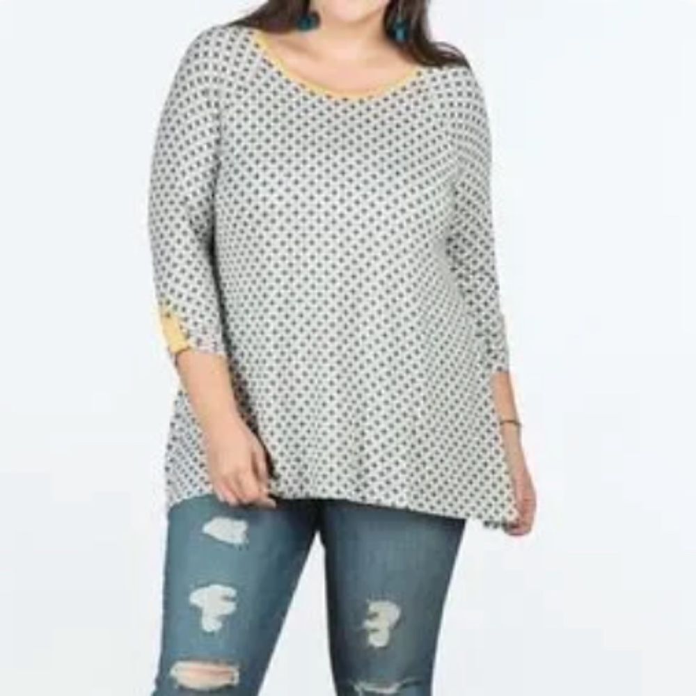 Matilda Jane | Make Believe Starstruck Top Roll Tab Sleeve Tunic Medium